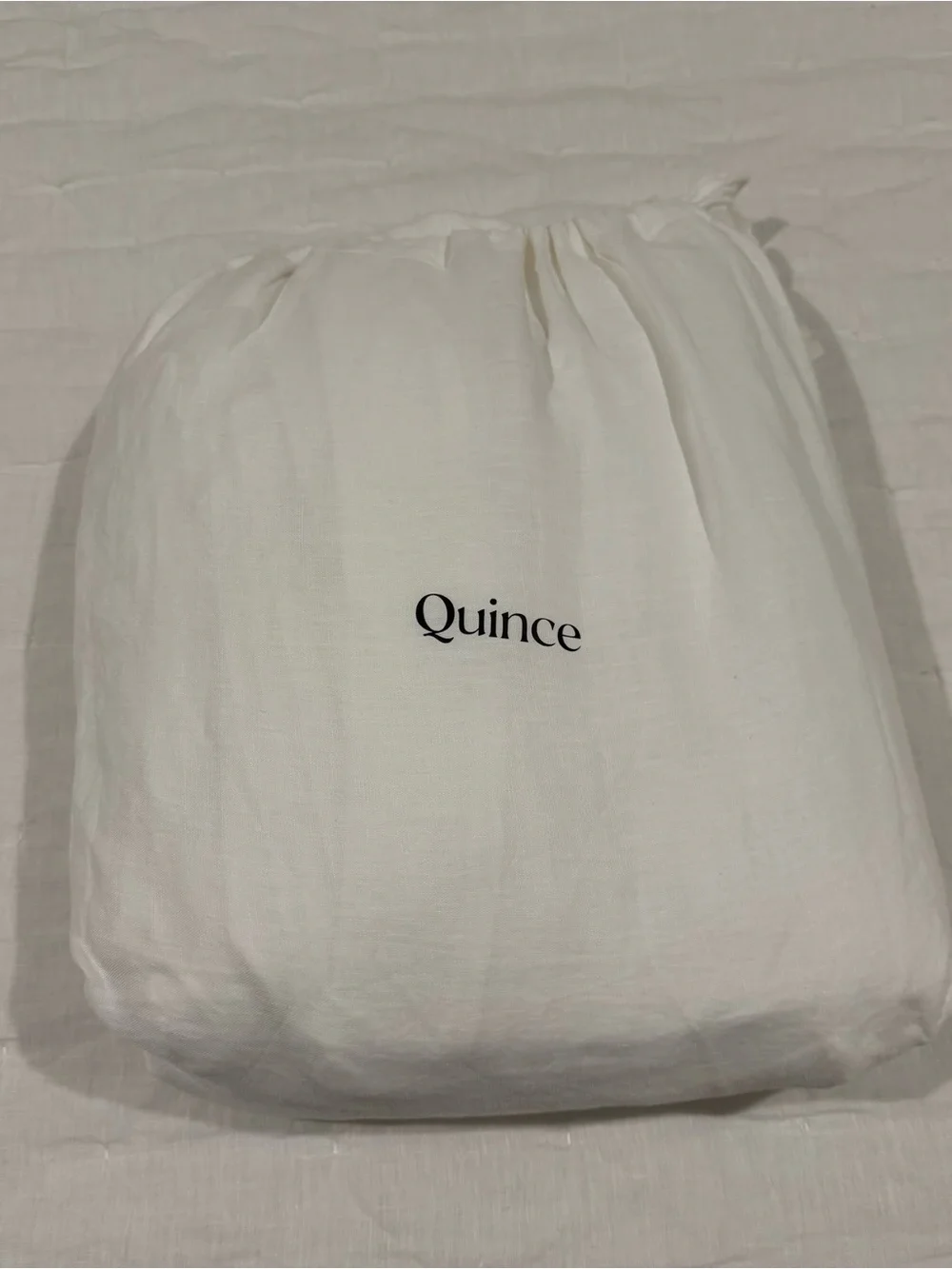 New Quince European Linen Double Flange Duvet Cover Set King/CalKing $214 White